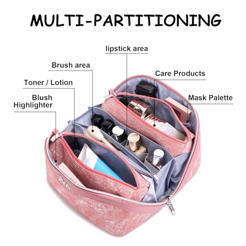 Travel Makeup Bag Cosmetic Bags for Women (3 Count)