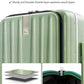 24 Inch Checked Luggage PC Hard Shell luggage Top Opening Aluminum Frame Travel Luggage Suitcases with Wheels for Woman Men
