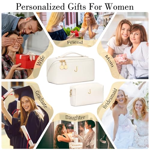Initial Makeup Bag Personalized Gift for Women Teen Girls