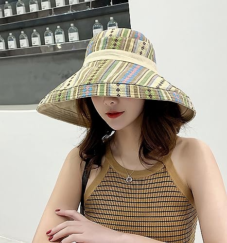 Women Summer Wide Brim Sun Hat Bucket Fishing Hats UV Protection