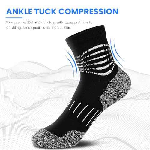 Ankle Compression Socks for Men Athletic Running Socks with Cushioned Support 5 Pairs