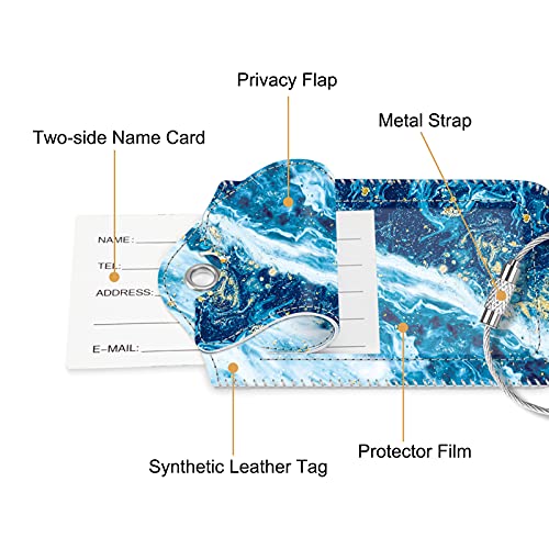 Luggage Tags Privacy Cover ID Label for Travel Bag Suitcase (2 Count)