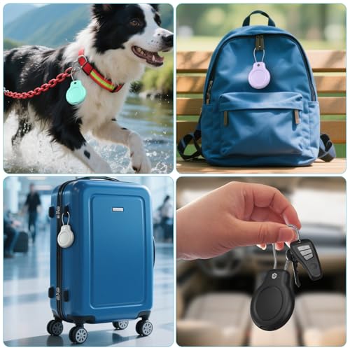 for AirTag Holder Case with Keychain 1st (4 Count)
