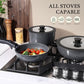 Ceramic Non Stick Frying Pans Set Removable Handle