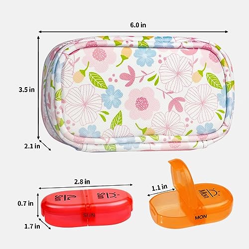 Weekly Travel Pill Organizer 2 Times a Day AM PM Rainbow Pill Box