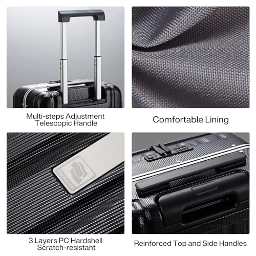 20 Inch Carry On Luggage Hard Shell Suitcases with Wheels Luggage Suitcase Travel Luggage for Women Men Rolling Luggage Bags for Business Trip Weekender
