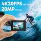 EK7000 4K30FPS 20MP WiFi Action Camera with 64GB MicroSD Memory Card Bundle EIS Ultra HD 131FT Waterproof Underwater Camera Remote Control 4X Zoom Support External Microphone Black
