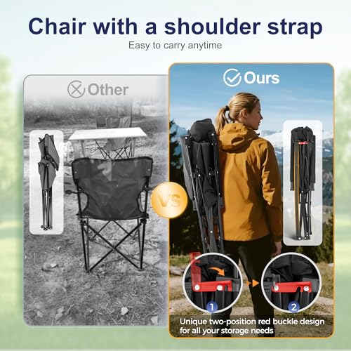 Oversized Camping Chairs High Back Heavy Duty Lawn Chair 500LBS (2 Count)
