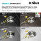Bellucci 18 inch Granite Workstation Drop In Top Mount Single Bowl Kitchen Sink in Metallic Grey with Accessories