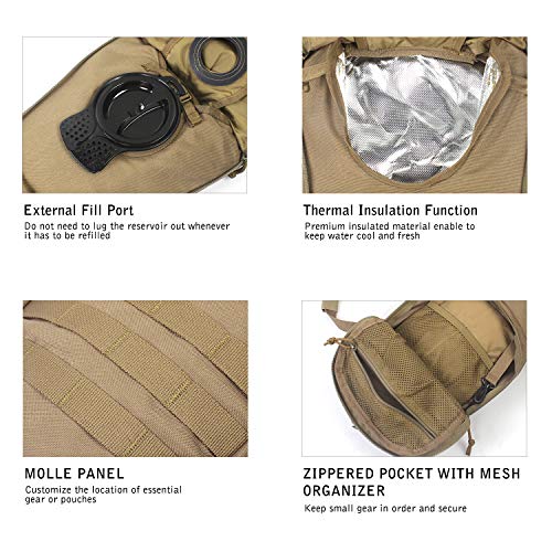 Tactical Hydration Backpack with 3L Water Bladder