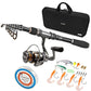 Collapsible Telescopic Fishing Rod Pole and Reel Combo Starter Kit