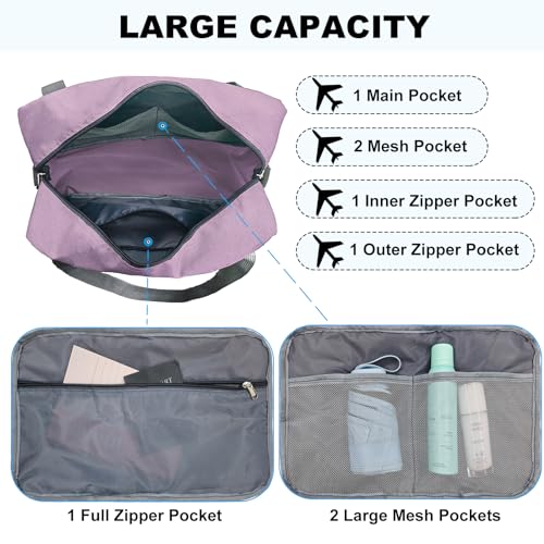 15 Inch Small Carry On Bags for Airplanes Spirit Airlines Personal Item Bag Underseat Foldable Travel Duffle Gym Bags for Women Men
