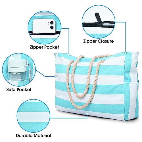 Beach Bags for Women Large Waterproof Beach Tote Bag Zipper Beach Bags Waterproof Sandproof Swim Pool Bag Large Tote