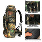 70L Camping Hiking Backpack Tactical Military Backpack Molle Rucksack for Outdoor