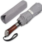 Folding Umbrella Lux Hardwood Handle Auto Open Close Houndstooth