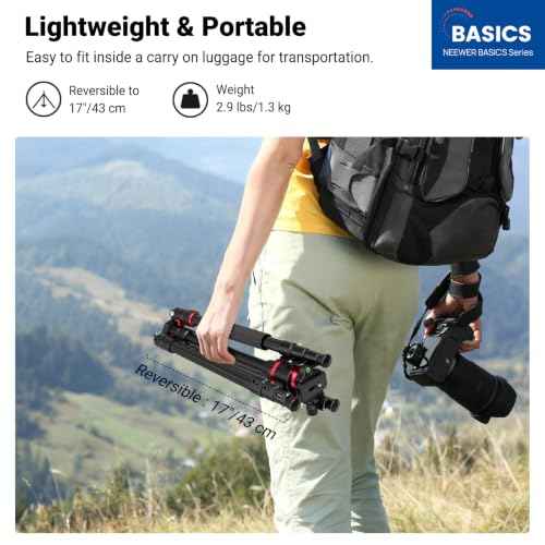 Basics 72" 182 cm Travel Tripod Monopod for Camera