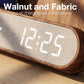 3-in-1 Walnut Wood Wireless Charging Station with Clock, 15W Fast Foldable Charger Stand, Charging Dock for iPhone 17/16/15/14/13/12, Apple Watch Ultra/10/9/8, AirPods, Nightstand Charger,Gift for Men