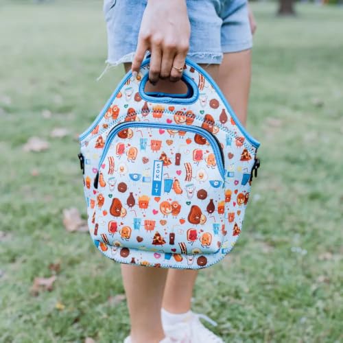 LunchTote Zippered Bag Insulated Neoprene Caddy (Bestie Bites / X-Large 6.5 Quart Lunch Tote)