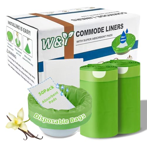Bedside Commode Liners with Absorbent Pads