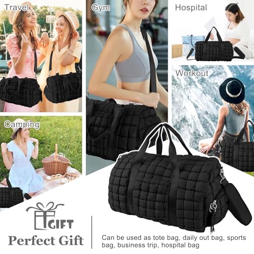 Quilted Travel Duffle Bag Gym Bag for Women