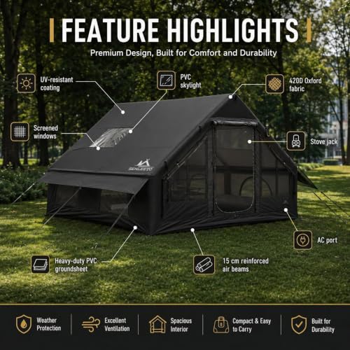 129 ft² Large Inflatable Tent for Camping