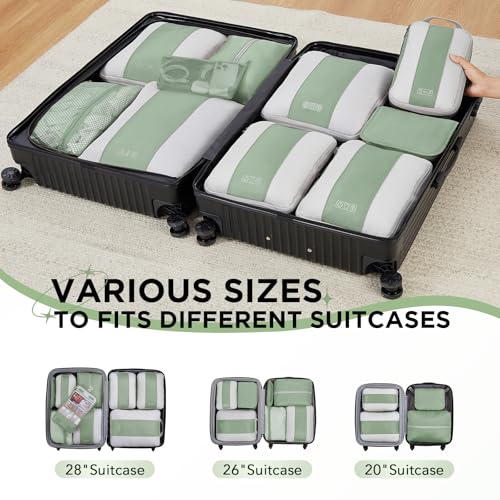 10 Set Compression Packing Cubes for Travel Essentials (10 Count)