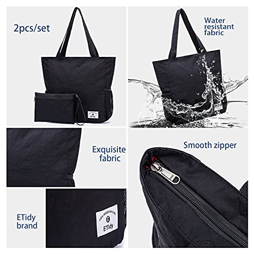 Large Capacity Foldable Tote Bag with Zipper