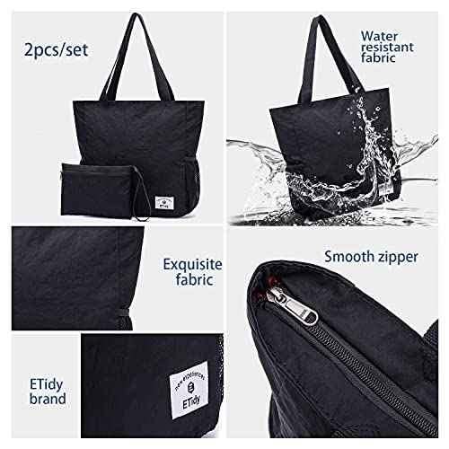Large Capacity Foldable Tote Bag with Zipper
