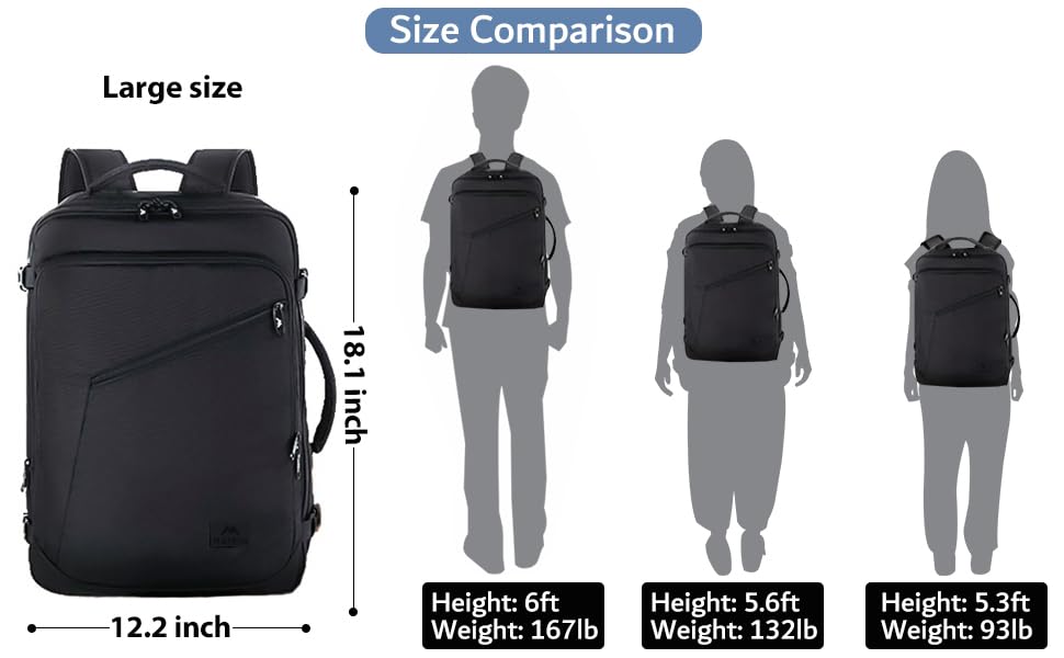 Black Mens Travel Backpack
