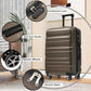 24 Inch Luggage Set Hardshell ABS Suitcase with Spinner Wheels 2 Packing Cubes Durable Travel Checked Luggage for Weekend Getaways Long Vacations Brown (2 Count)