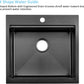 21 Inch Drop In Bar Sink- Bokaiya 21x20 Black Stainless Steel Drop In Wet Bar Outdoor RV Sink Topmount 16 Gauge Single Bowl Kitchen Sinks with Cutting Board