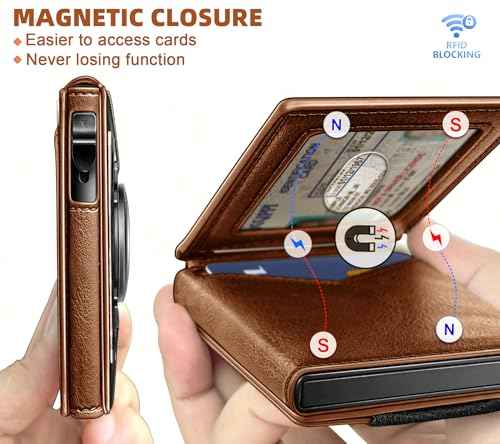 Men Airtag Leather Wallet Metal Case Money Clip