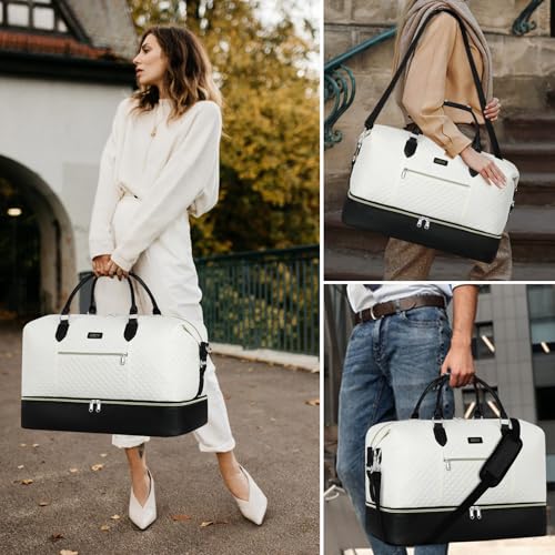 Weekender Bag for Women 21.5" Travel Duffel Large Carry On Bag 3PCS (3 Count)