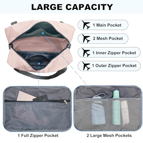 Foldable Carry on Luggage Bag 22x14x9 Personal Item Bag for Airplanes Travel Duffel Bags for Women and Men