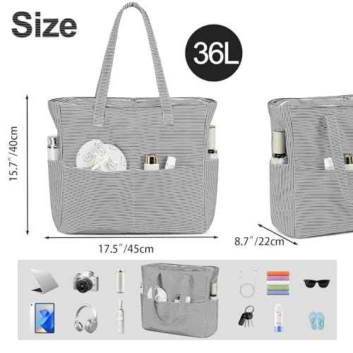 Waterproof Beach Tote Pool Bags for Women Ladies Extra Large Gym Tote Carry On Bag With Wet Compartment for Weekender Travel