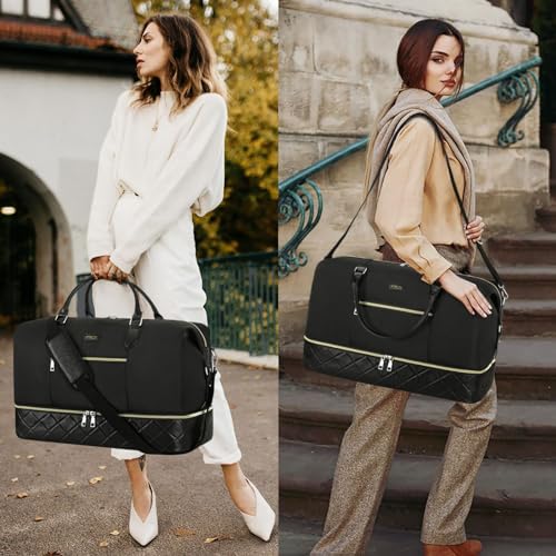 Weekender Bag for Women 21.5" Travel Duffel Large Carry On Bag 3PCS (3 Count)