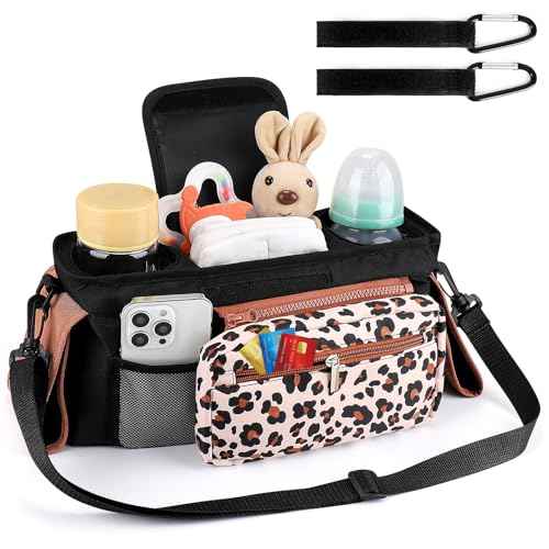 Universal Stroller Organizer with Insulated Cup Holder