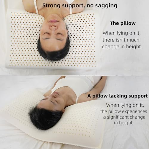 High Profile Natural Latex Contour Neck Pillows for Adults