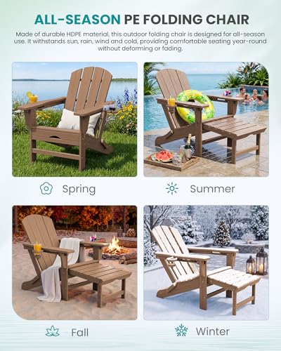 HDPE Folding Adjustable Adirondack Chair with Footrest