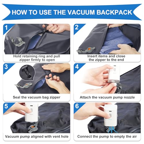 Vacuum Backpack Travel with Pump