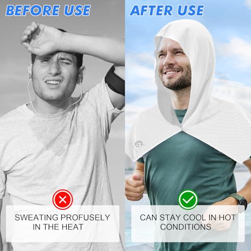 3 Pack Cooling Hoodie Towels for Neck and Face (3 Count)