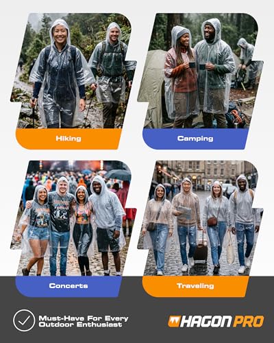 Disposable Rain Ponchos for Adults (5 Package)