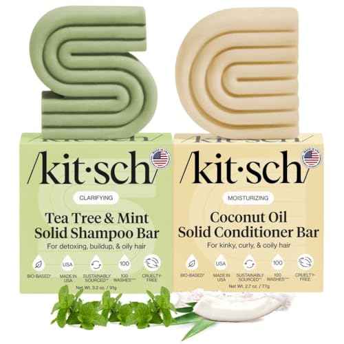 Tea Tree Shampoo Bar & Coconut Oil Conditioner Bar (5.9 Ounce)
