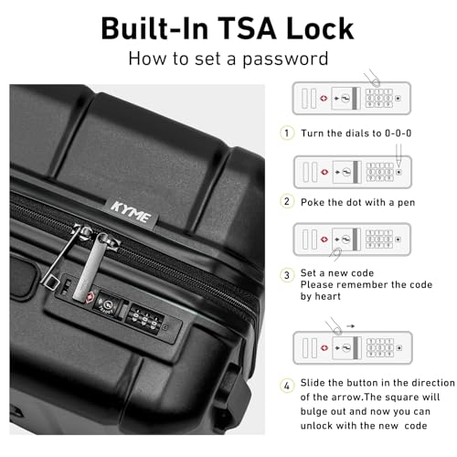 Carry On Luggage 22x14x9 Airline Approved Expandable Hardshell 20 Inch Luggage with TSA Lock Carry