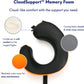 C CUSHION LAB Travel Pillow, Award-Winning Patented Ergonomic Design for Chin & Neck Support Memory Foam Neck Pillow, Compact Airplane Pillow for Traveling, Flight, Car (Dynamic Orange, Large)