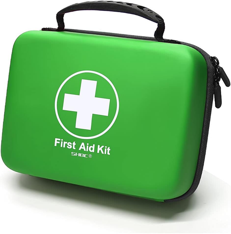 SHBC Waterproof First Aid Kit (228pcs) with All Basic or Advanced Supplies You Need. Suitable for Emergencies at Home or Outside, Travel, Home, Camping, Green