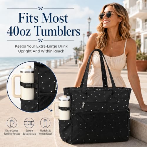 Waterproof Beach Tote Pool Bags for Women Ladies Extra Large Carry On Bag With Wet Compartment for Weekender Travel