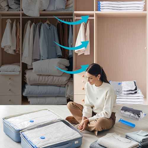 Vacuum Storage Bags with Hand Pump (12 Count)