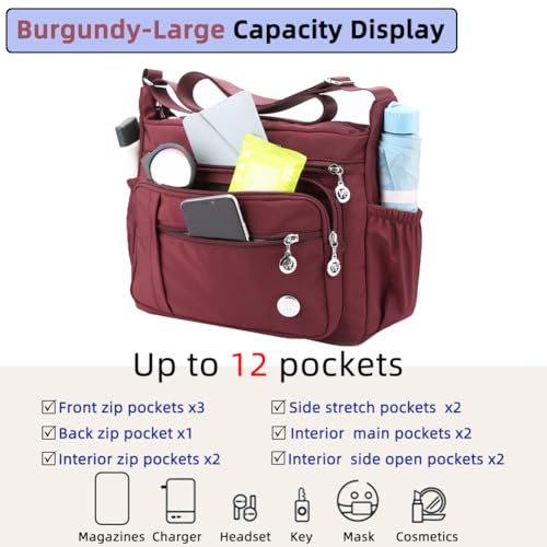 Women Shoulder Handbag Roomy Multiple Pockets Bag Ladies Crossbody Purse Fashion Tote Top Handle Satchel