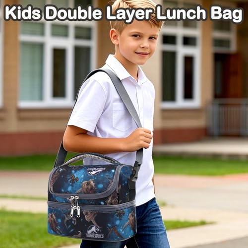 Double Decker Cooler Insulated Lunch Bag Large Tote for Boys
